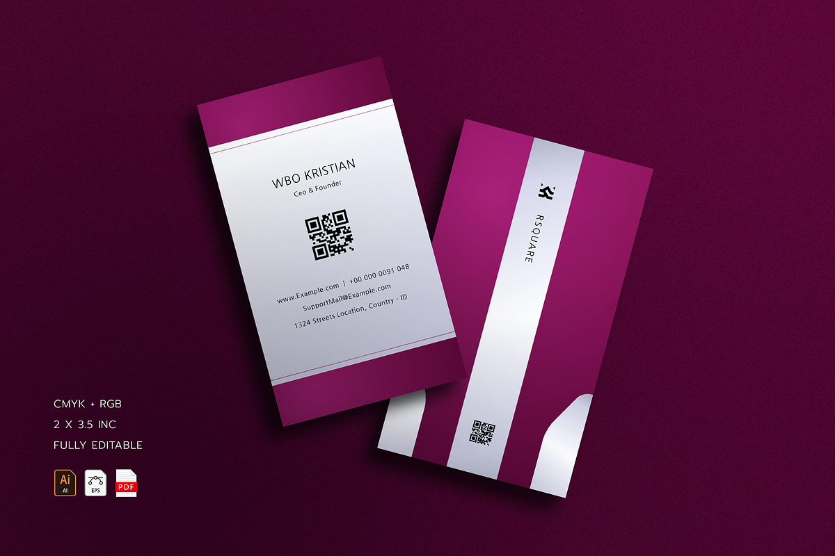 5 in 1 Vertical Luxury Business Card, a Business Card Template by Ctrl space studio (Photo 5 of 6)