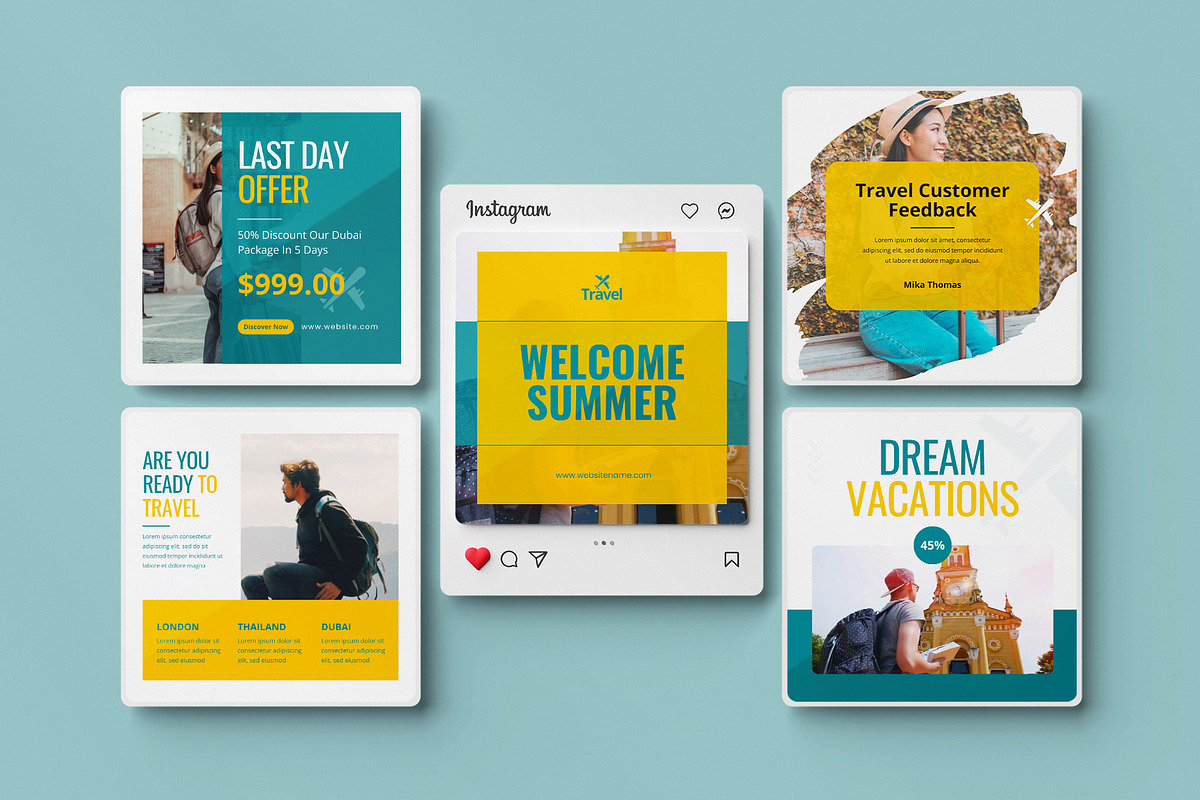 Travel Social Media Canva Templates, a Social Media Template by Pixelpick (Photo 4 of 5)