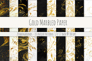 Gold Marbled Digital Paper, a Texture Graphic by Transfuchsian (Thumbnail 1 of 4)
