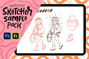 Sketcher Brushes Sample Pack for PS, a Brush Add-On by studio.pancz (Thumbnail 1 of 2)