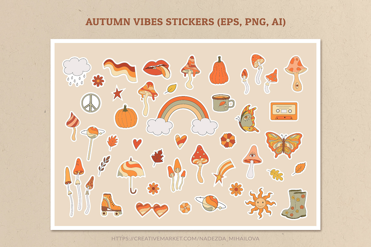 Autumn Vibes vector clipart, an Object Graphic by Nadezhda Mikhailova (Photo 10 of 12)