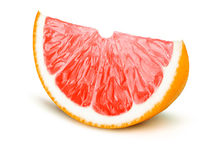 Grapefruit fruit slice isolated on