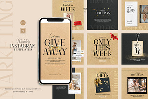 50 Instagram Templates - PS & Canva