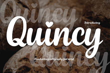 Quincy, a Script Font by cocodesign