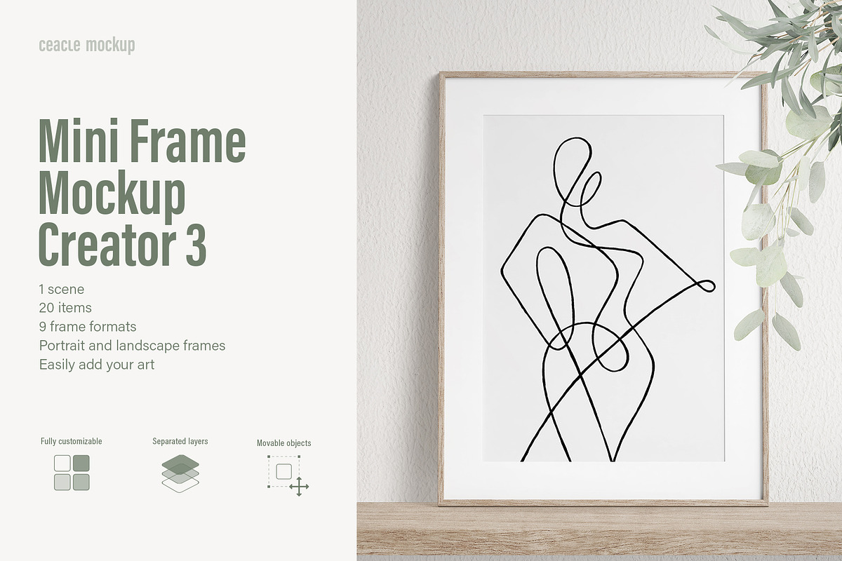 Mini Fame Mockup Creator 3, a Print Template by Ceacle Mockup (Photo 1 of 3)