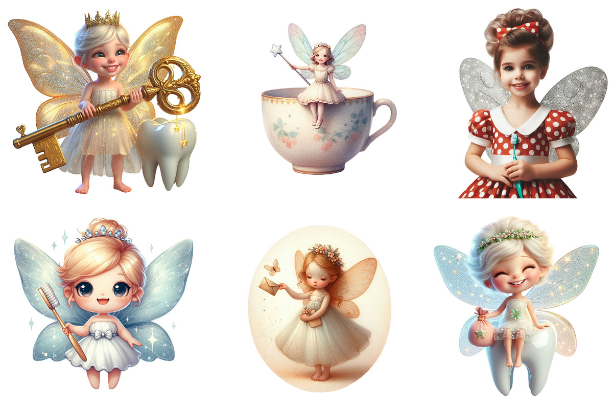 Mascot Cute Tooth Fairy Clipart, a Graphic by CitraGraphics (Photo 2 of 4)