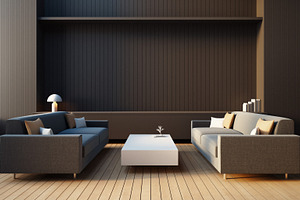 Modern living room Black  Brown