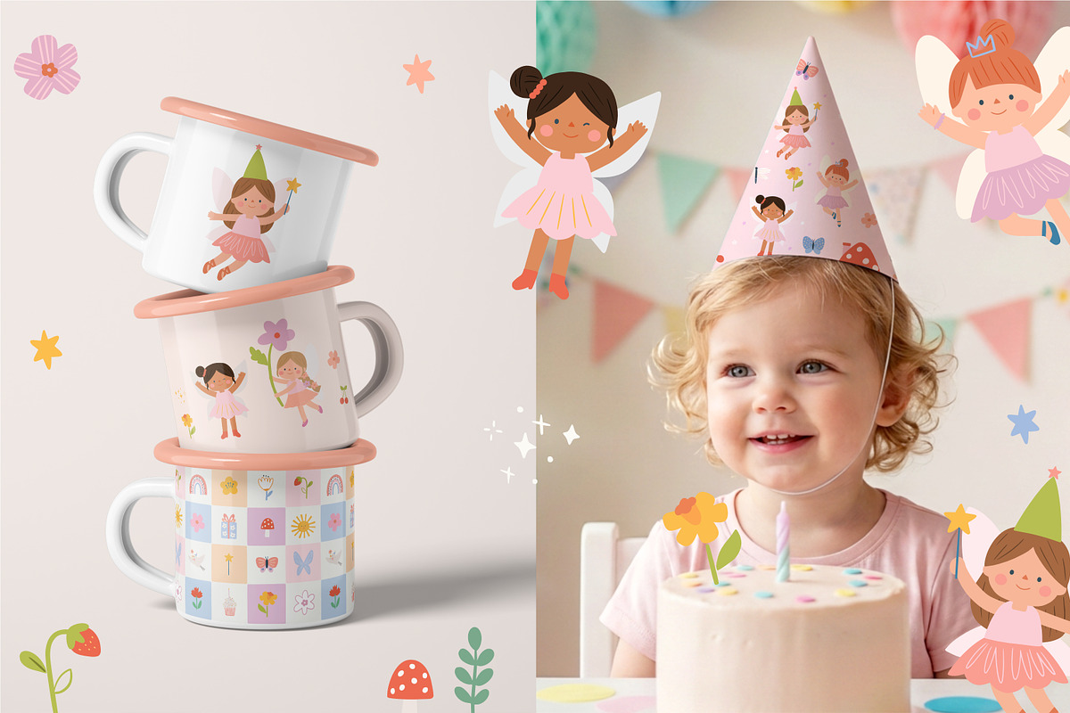 Pastel Fairy Birthday Clipart, a Person Illustration by Petit Citizen Design (Photo 6 of 7)