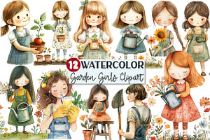 Garden Girl Clipart, an Illustration by Rose Art