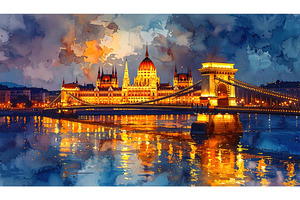 A glowing night view of Budapest, an Architecture Photo by Igor Tichonow