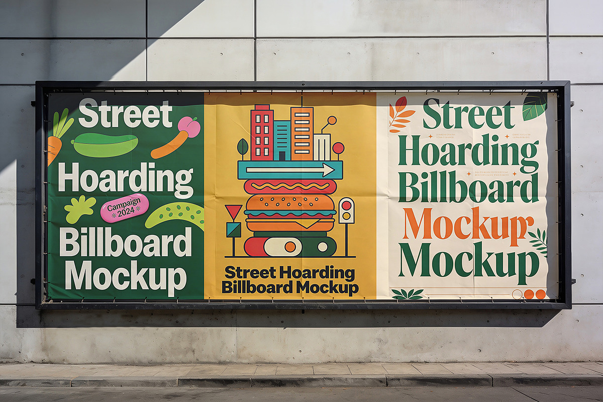 Street Hoarding Billboard Mockup, an Advertising Mockup by Pitchlook.Studio (Photo 2 of 4)
