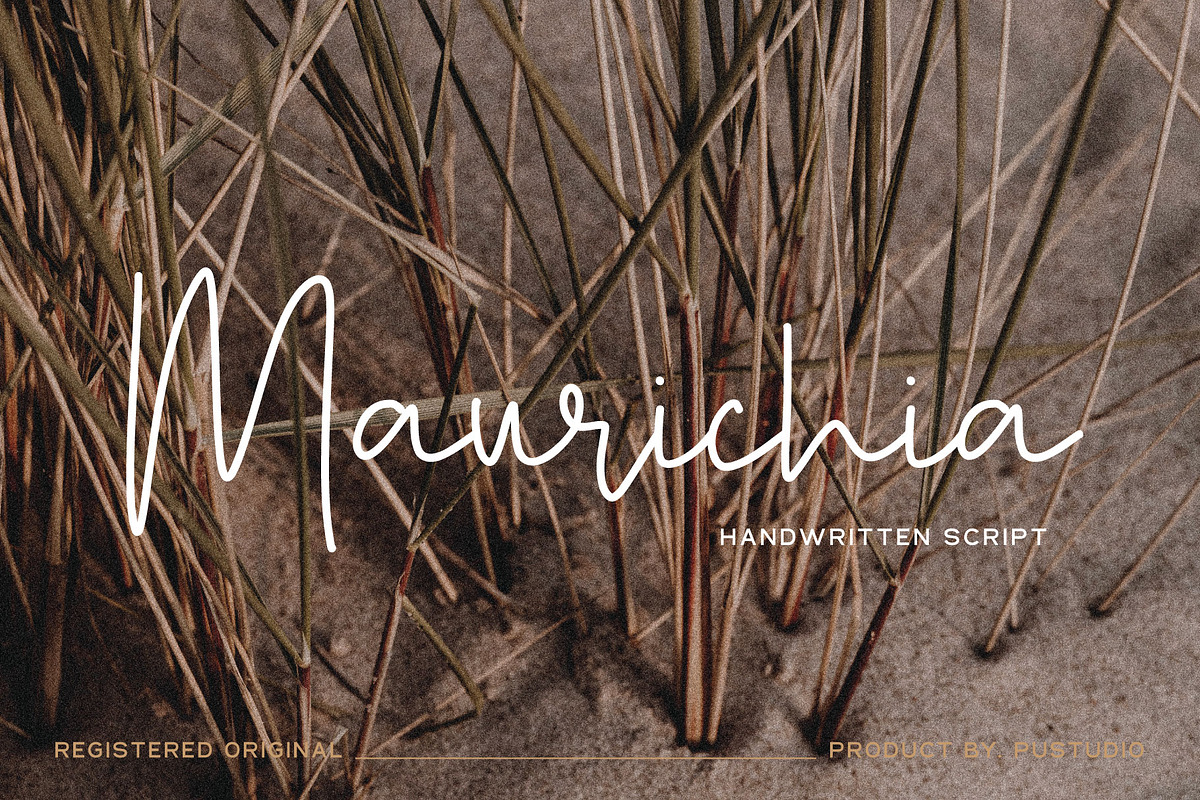 Maurichia, a Script Font by Pustudio (Photo 1 of 9)