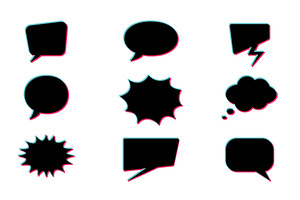Set of Black Empty Speech Bubbles, an Object Illustration by Vector Creator