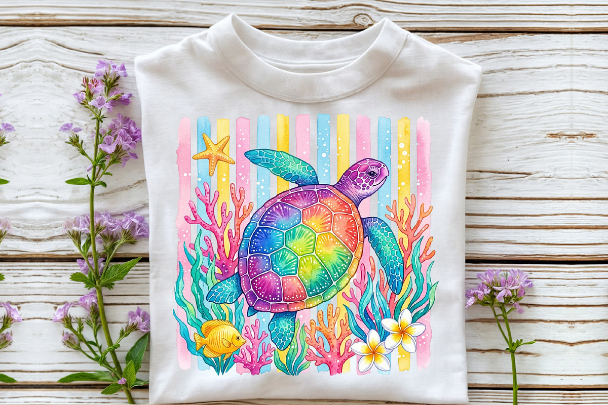 Brushstroke Summer Png Bundle Shirt, a Work Illustration by Sublimation Artist (Photo 3 of 9)