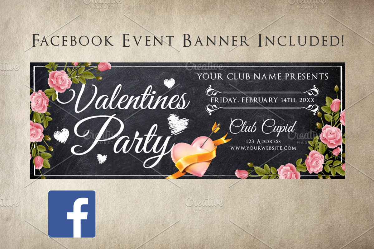 Chalk Valentines Flyer, a Flyer Template by SkyvaraSupply (Photo 3 of 4)