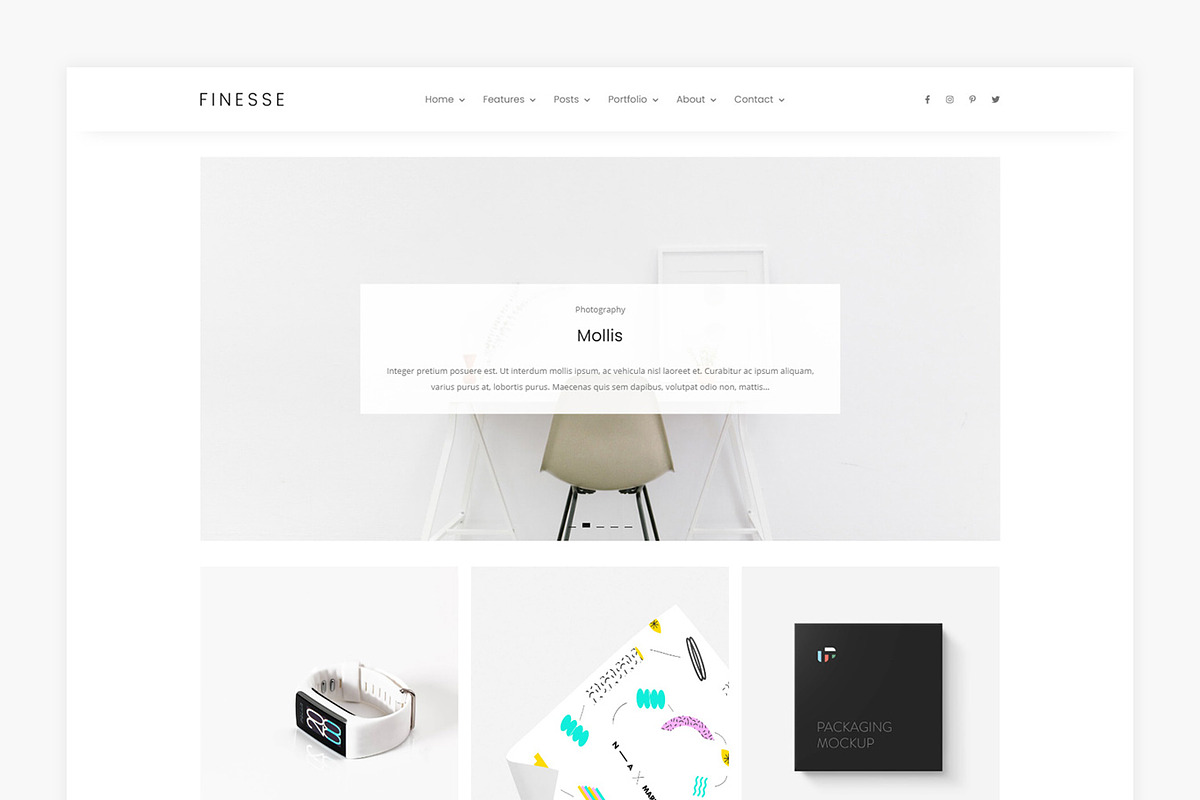 Finesse - Blog & Portfolio Theme, a WordPress Template by Lucid Themes (Photo 5 of 6)