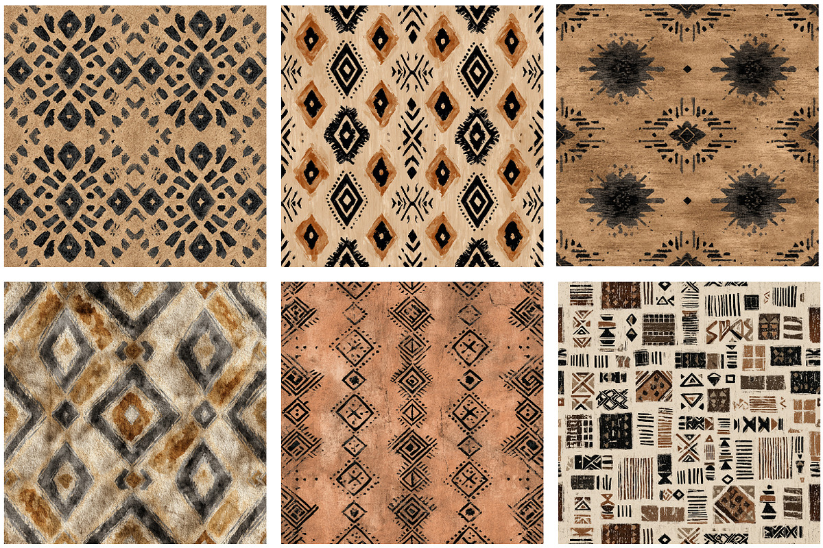 African Mudcloth background Patterns, a Background Graphic by DreamArtGraphic (Photo 2 of 5)