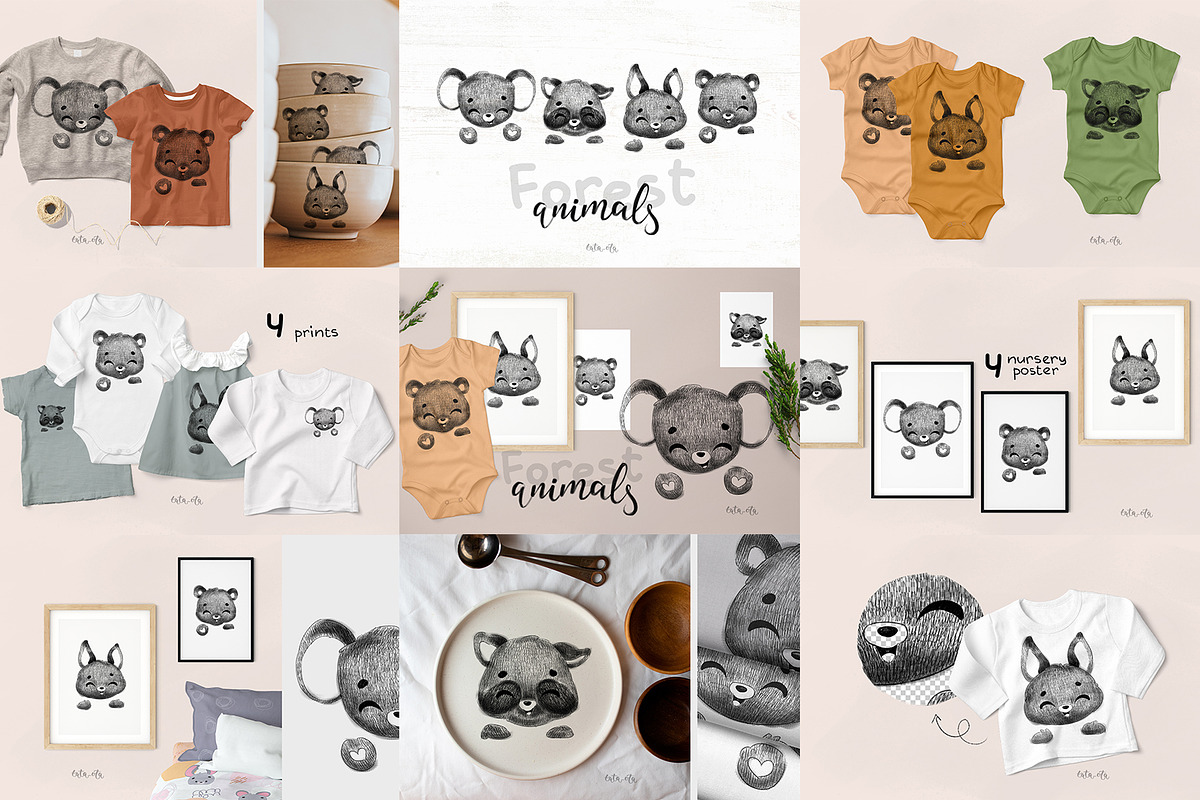 KIDS BUNDLE 4 IN 1, an Animal Illustration by tata_ota (Photo 4 of 5)