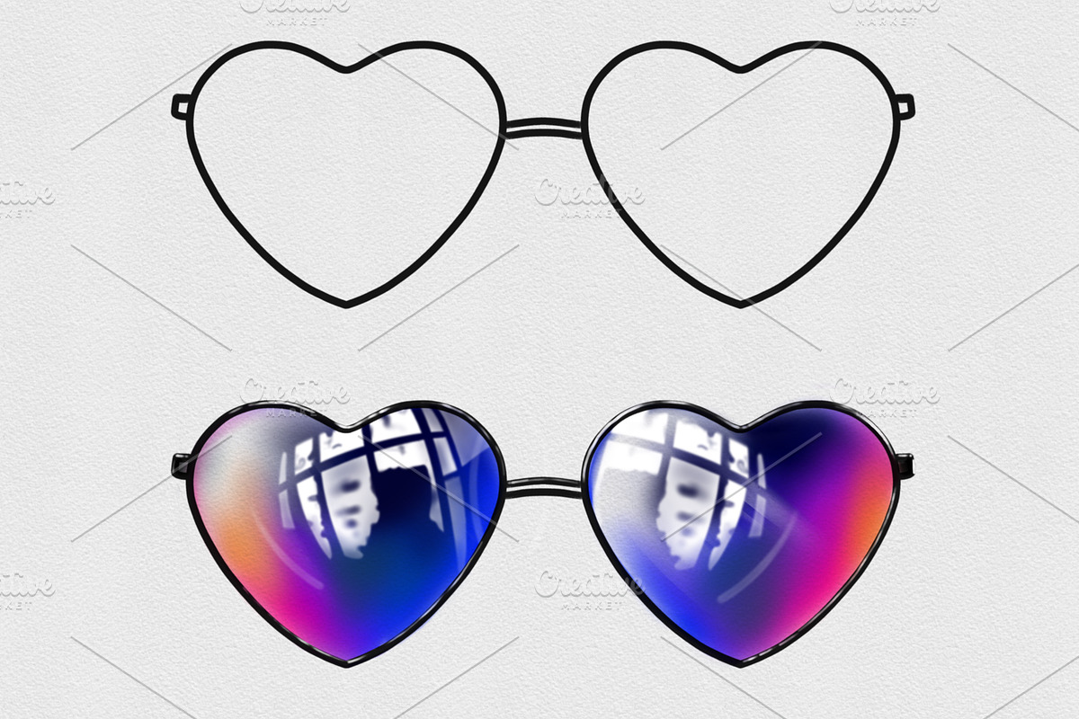 Glasses Stamps Brushes for Procreate, a Brush Add-On by sundrameda (Photo 8 of 13)