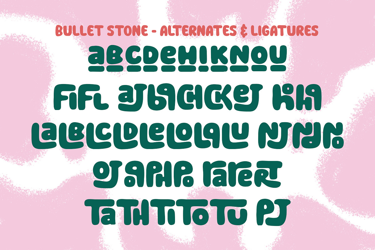 Bullet Stone – Bubble Display Font, a Handwritten Font by Almarkhatype (Photo 10 of 11)