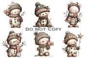 Whimsical Patchwork Snowman Clipart, an Illustration by Craft Nest (Thumbnail 8 of 9)