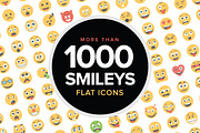 1000 Flat Smiley Icons, an Emoji Icon by Creative Stall (Thumbnail 1 of 5)