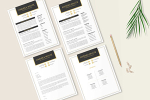 Black & Gold Resume CV Template