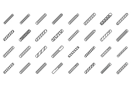 Wafer rolls icons set outline vector, a Food Illustration by Ylivdesign