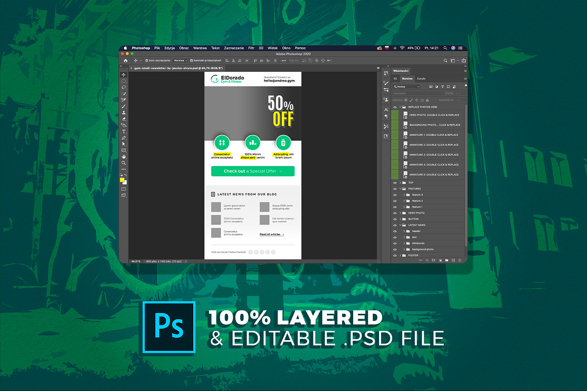 E-mail Newsletter - PSD Template, an Email Template by Better Be a Designer (Photo 4 of 4)