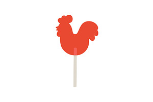 Caramel Cockerel on a stick, an Object Illustration by Nadzin