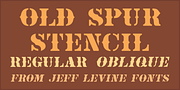 Old Spur Stencil JNL, a Serif Font by Jeff Levine Fonts (Thumbnail 1 of 5)