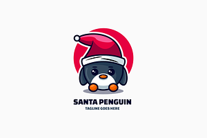 Santa Penguin Mascot Cartoon Logo, a Branding & Logo Template by Artnivora.Std