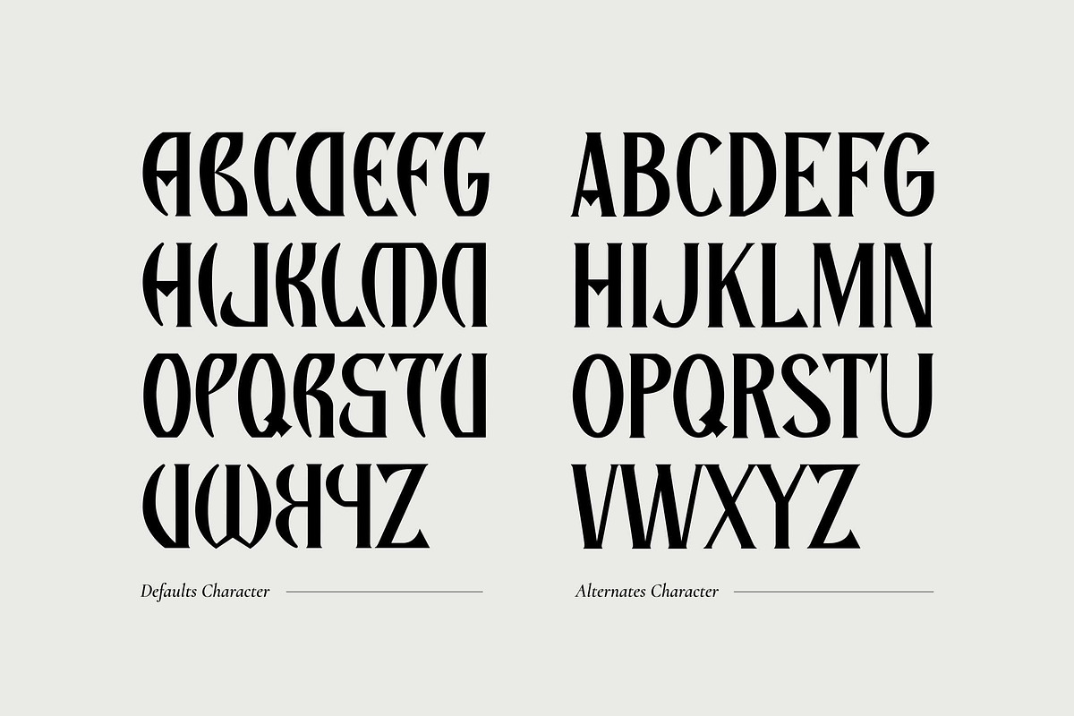 Bioned - Elegant Gothic Serif Font, a Blackletter Font by Imoodev (Photo 5 of 6)