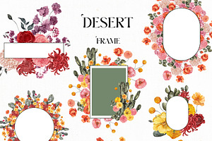 Desert Garden. Watercolor Graphic