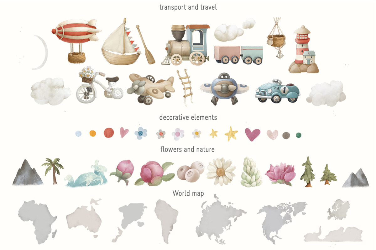 Animal ABC World map watercolor set, an Animal Illustration by TanyaSchuka (Photo 11 of 22)