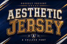 Aesthetic Jersey – Bold College Font