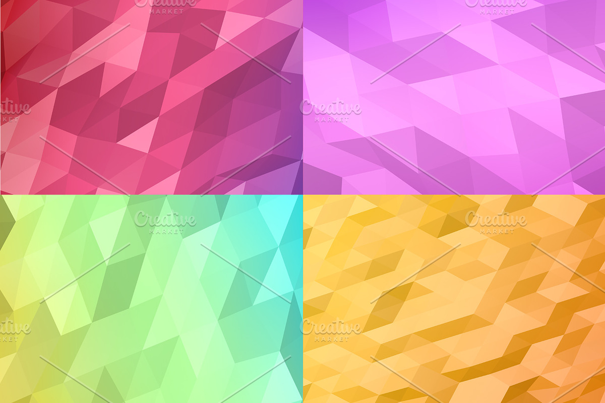 100 Geometric Polygon Backgrounds preview 4