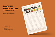 Modern Grocery List Template, a Stationery Template by Gumico Studio. (Thumbnail 1 of 3)