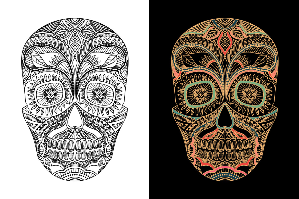 Ornamental Skull, an Object Graphic by Natikka Art