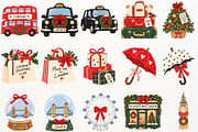 Christmas in London Clipart Holiday, a Seasonal Illustration by SugarCloudStudioArt (Thumbnail 5 of 6)