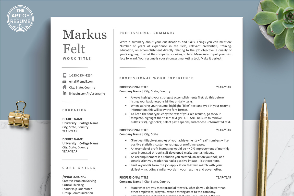 Executive Resume CV Templates, a Resume Template by The Art of Resume (Photo 1 of 8)