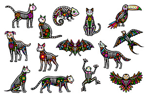 Mexican Day of the Dead skeletons, a Seasonal Illustration by Buch&Bee