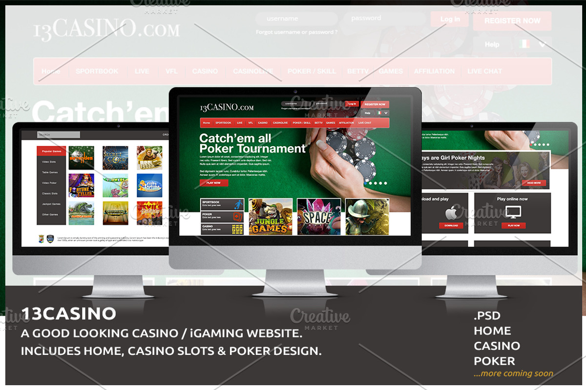 Casino & Poker Website Template -PSD, a Websites & App Template by Zlaws (Photo 1 of 2)