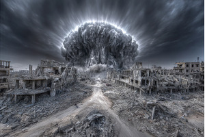 In the foreground, a collapsed, an Architecture Photo by ZinetroN