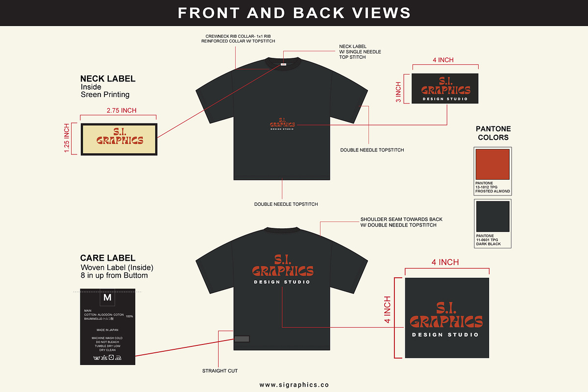 Boxy T-Shirt Tech Pack Template, a Graphic by S.i. Graphics (Photo 3 of 4)