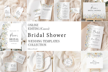 Wildflower Bridal Shower Templates, an Invitation Template by PawGraphic
