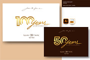 Gold anniversary logo, greeting card, a Graphic by OtpirusGraphic (Thumbnail 3 of 5)