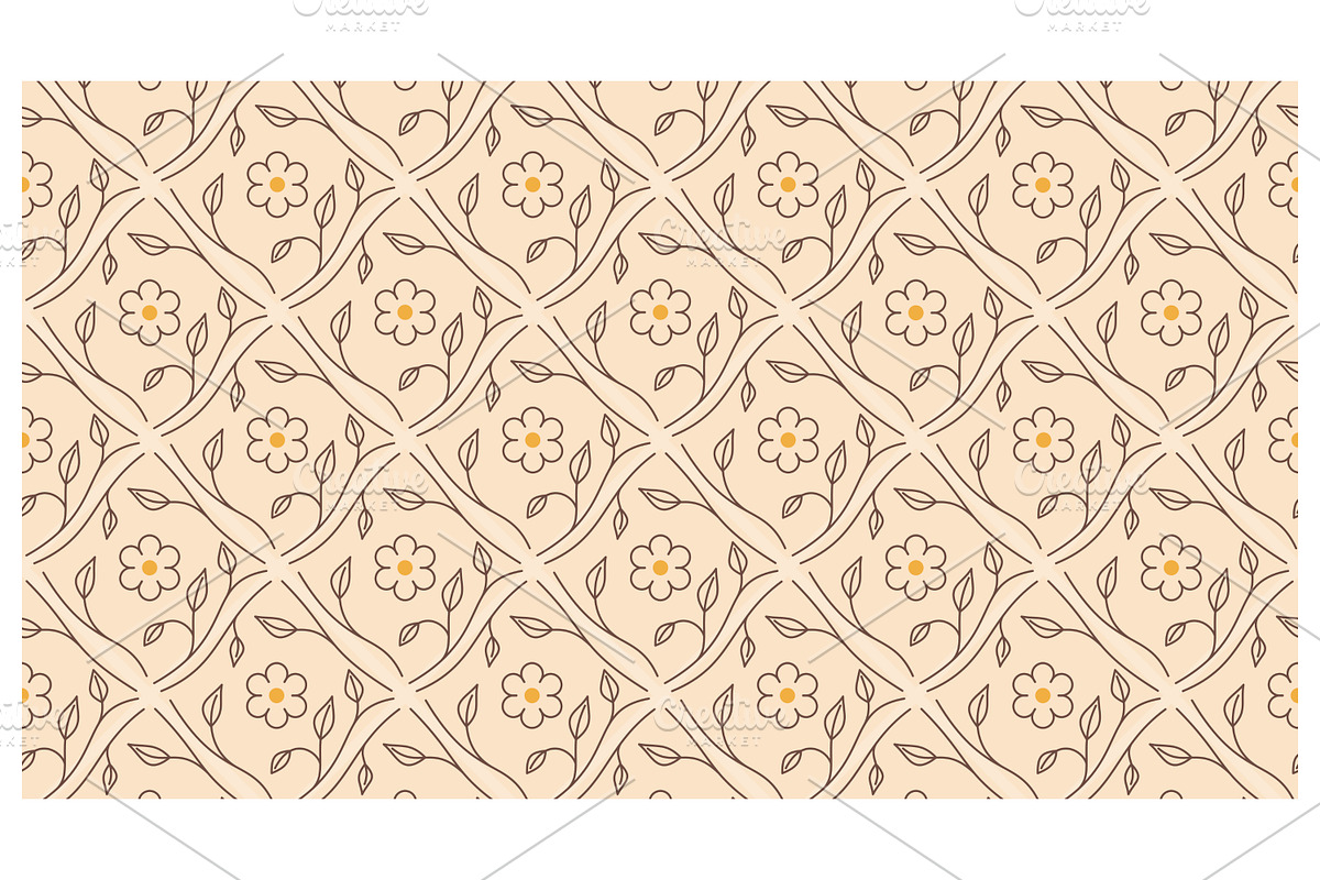 Flower and leaf pattern, a Decorative Illustration by Creative Backgrounds