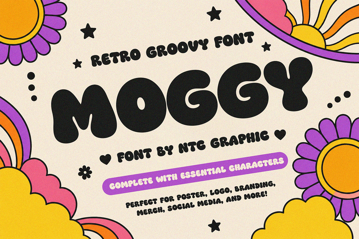 Moggy - Groovy Display Font, a Sans Serif Font by NTC Graphic (Photo 1 of 10)