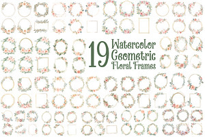 Geometric Floral Frames Set, an Illustration by jahid234